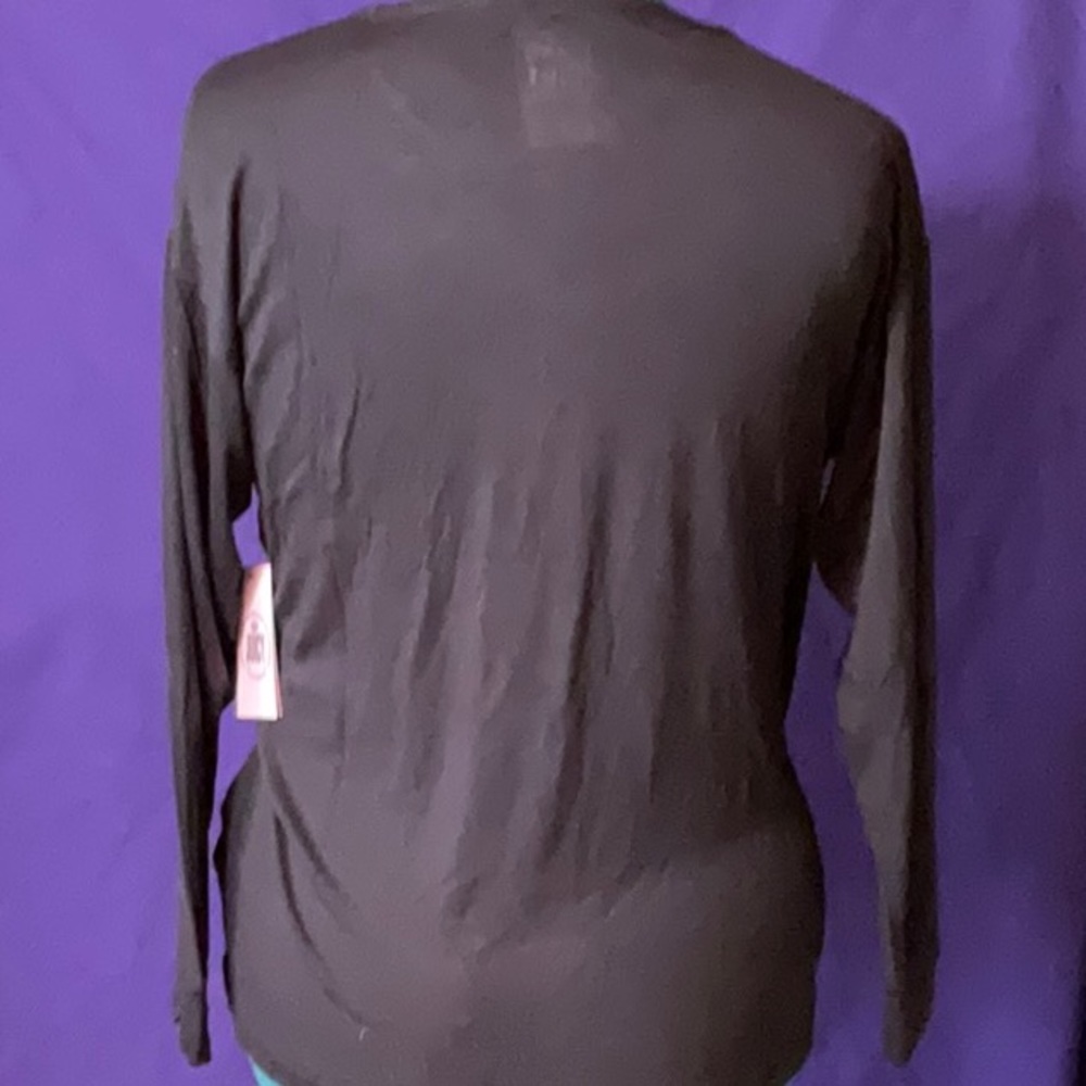 NWT Juicy Couture Women’s black/gray long sleeve logo tee, size M - Picture 3 of 8